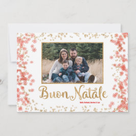 Cartão De Festividades Gold Sparkle Snowflakes Buon Natale Photo Card
