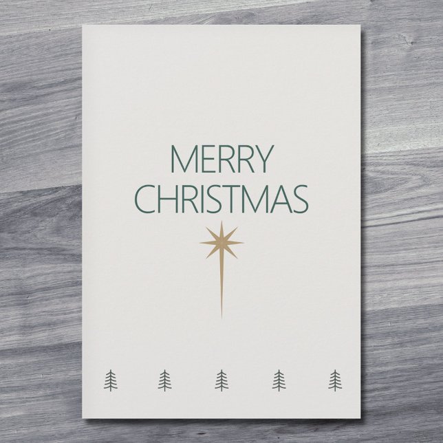 Cartão De Festividades Gold Star Minimalist Christmas Card (Gold Star Minimalist Christmas Card)