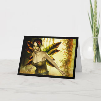 Cartão De Festividades Golden Green Faerie
