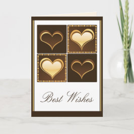Cartão De Festividades Golden Hearts Greeting Card
