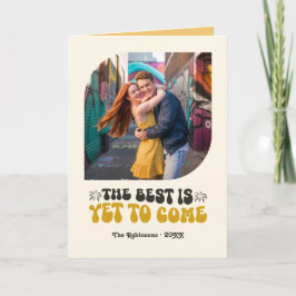 Cartão De Festividades Golden Hour Glow Champagne Retro New Year Photo