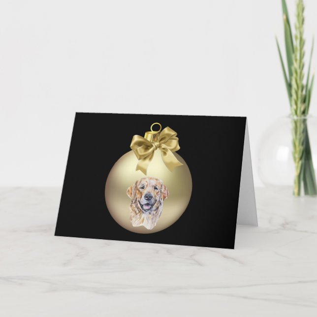 Cartão De Festividades Golden Retriever (Frente)