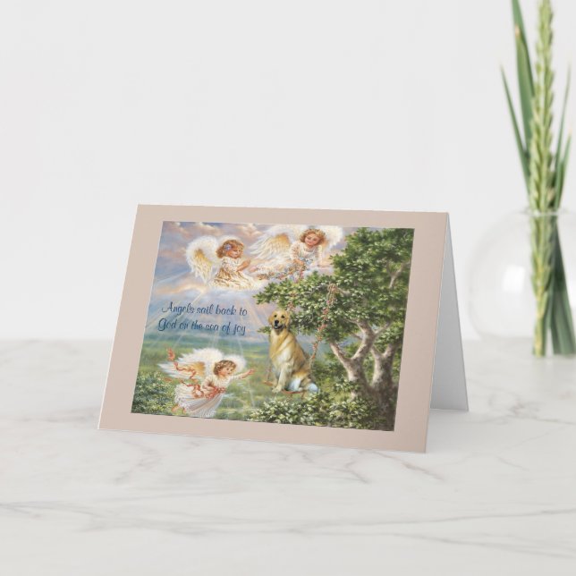Cartão De Festividades Golden Retriever Angel Greeting Card (Frente)