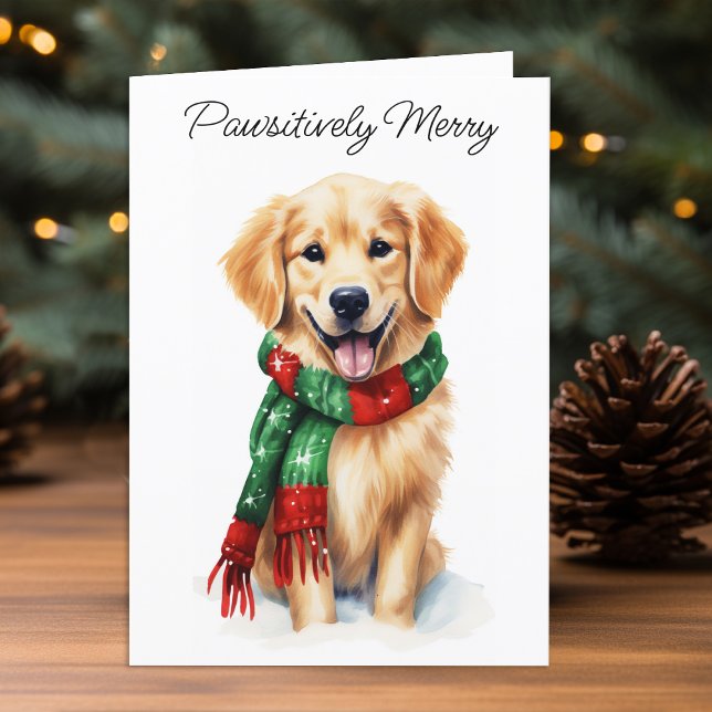 Cartão De Festividades Golden Retriever Christmas Card (Criador carregado)