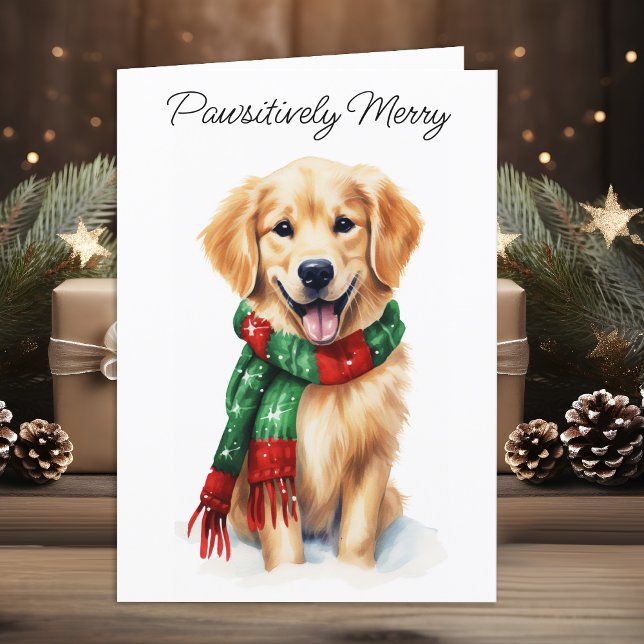 Cartão De Festividades Golden Retriever Christmas Card (Criador carregado)