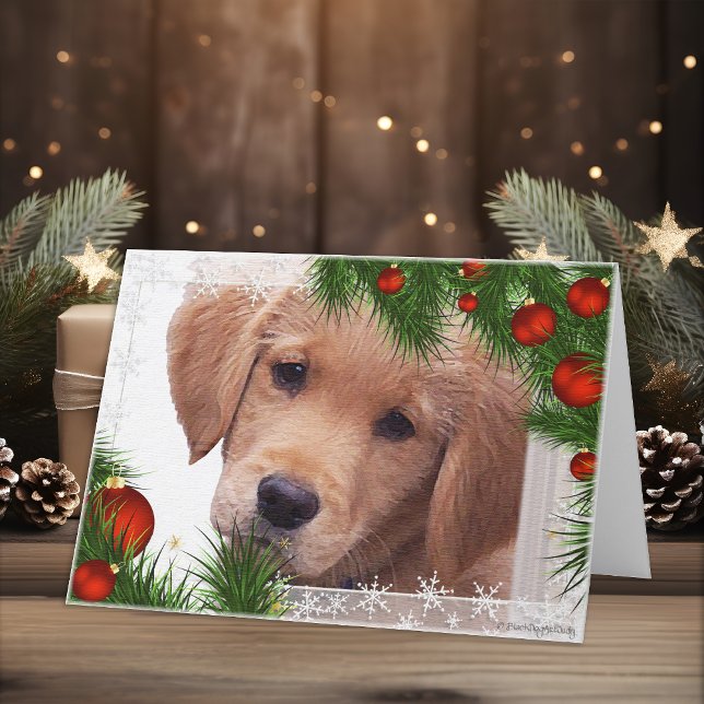 Cartão De Festividades Golden Retriever Christmas Card (Criador carregado)