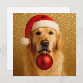 Cartão De Festividades Golden Retriever Christmas Card.