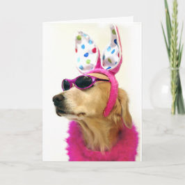 Cartão De Festividades Golden Retriever Easter Princess