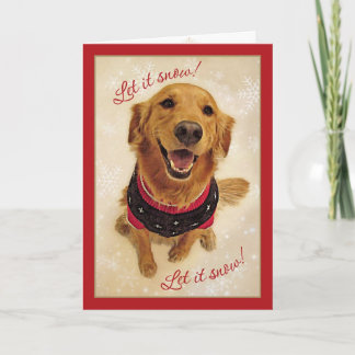 Cartão De Festividades Golden Retriever Let Snow! Christmas Card