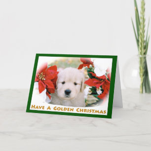 Cartão De Festividades Golden Retriever Puppy Christmas Greeting Card