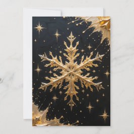 Cartão De Festividades Golden Snowflake Holiday Greeting Card