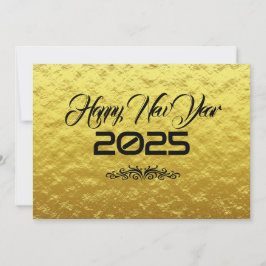 Cartão De Festividades Golden wish card New Year with arabesque