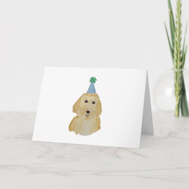 Cartão De Festividades Goldendoodle Birthday Wishes (Frente)