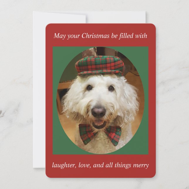 Cartão De Festividades Goldendoodle Christmas card (Frente)