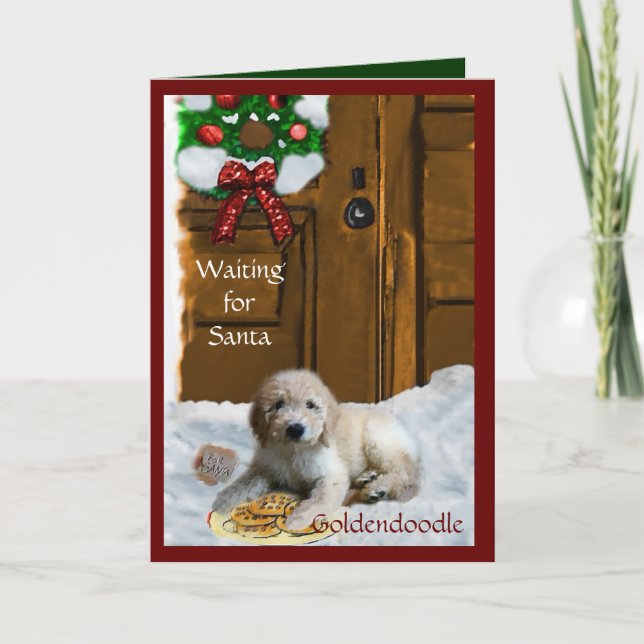Cartão De Festividades Goldendoodle Christmas Gifts (Frente)