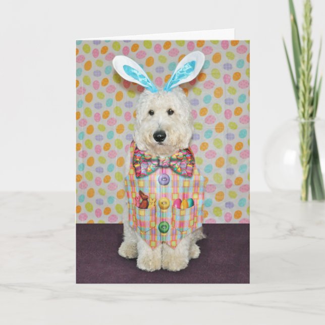 Cartão De Festividades Goldendoodle Easter Card (Frente)