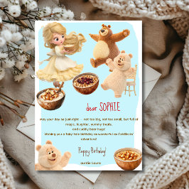 Cartão De Festividades Goldilocks Feliz Aniversário