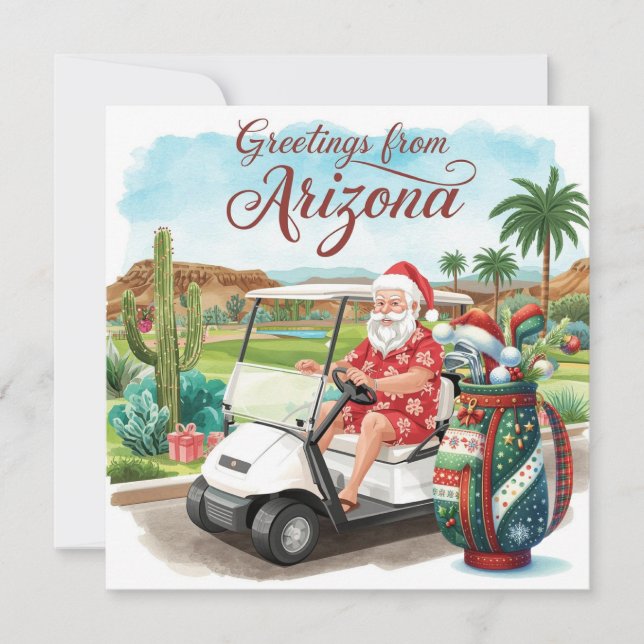 Cartão De Festividades Golf Arizona  Christmas Greeting  (Frente)