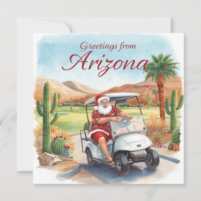 Cartão De Festividades Golf Arizona  Christmas Greeting  (Frente)