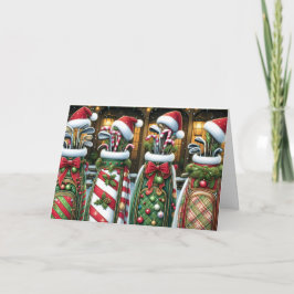 Cartão De Festividades Golf Bags Christmas Holiday Card