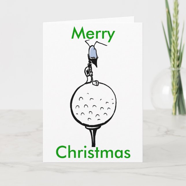 Cartão De Festividades Golf Ball Ant Merry Christmas Card (Frente)
