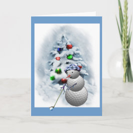 Cartão De Festividades Golf Ball Snowman Natal