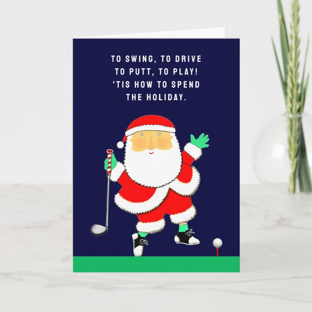 Cartão De Festividades Golf Christmas (Frente)