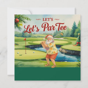 Cartão De Festividades Golf Felry Papais noeis de Natal jogando golfe no