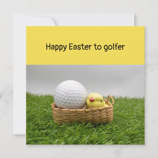 Cartão De Festividades Golf Happy Easter to golfer with golf ball  & egg (Frente)