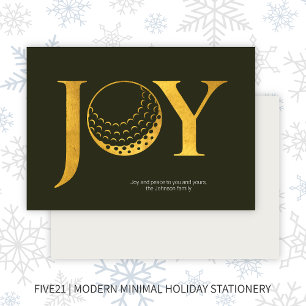 Cartão De Festividades Golf Joy e Peace Dark Green Natal