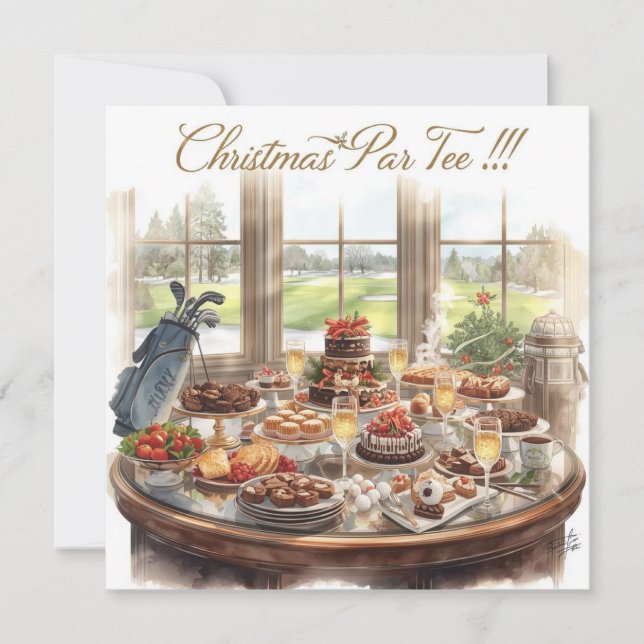 Cartão De Festividades Golf Merry Christmas from Golf Course Clubhouse (Frente)