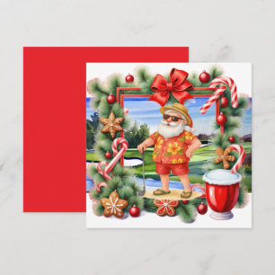 Cartão De Festividades Golf Papais noeis de Natal Golf Golfing Summer