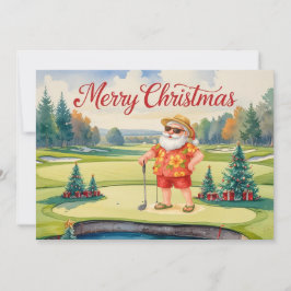 Cartão De Festividades Golf Summer Christmas temia Camisa Hawaii