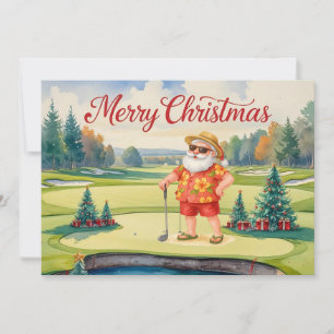 Cartão De Festividades Golf Summer Christmas temia Camisa Hawaii