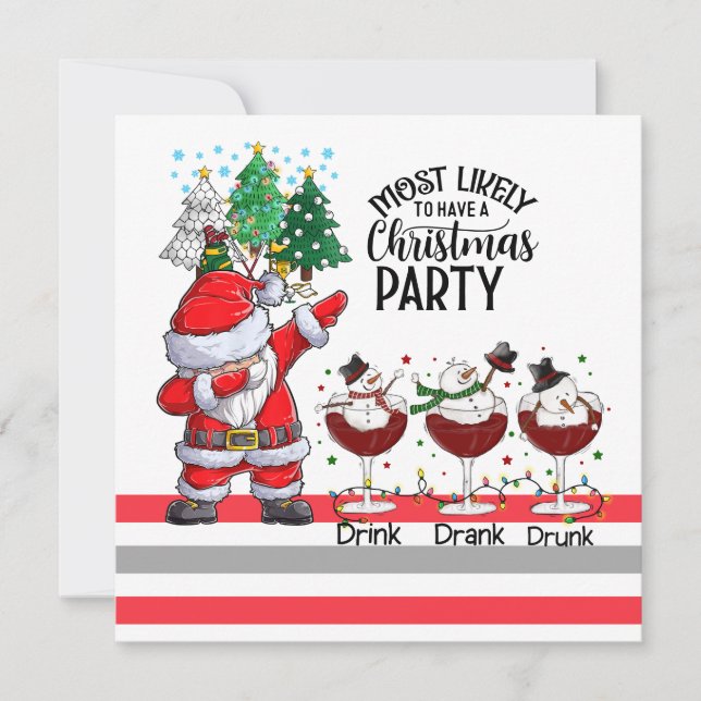 Cartão De Festividades Golfe é mais provável ter Papais noeis de Natal (Frente)