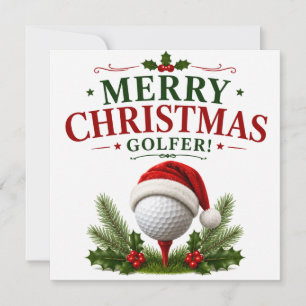 Cartão De Festividades Golfe Natal temático para golfista
