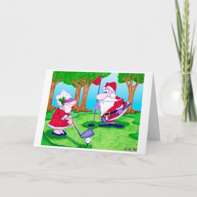 Cartão De Festividades Golfing Claus' (Frente)