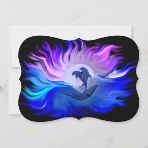 Cartão De Festividades Golfinhos na Lua