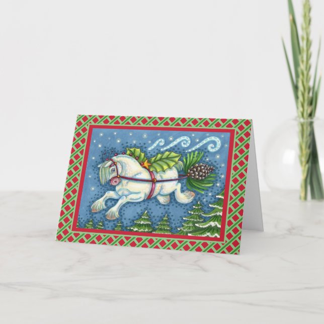 CARTÃO DE FESTIVIDADES GOLPE DE NATAL PULLING PINECONE SLEIGH (Frente)