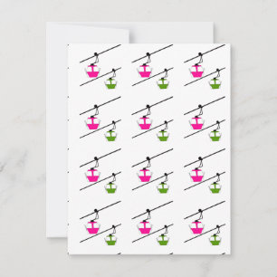 Cartão De Festividades Gôndolas rosa e verde