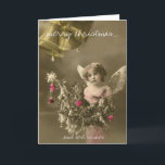 Cartão De Festividades Gonzo vintage christmas greeting card<br><div class="desc">Vintage christmas greeting card with old of picture a child as angel. Change text the want message if you and add other colors or type another. Justamente perfect remetes a card to best it it wishes to your friends… customize and enjoy!</div>