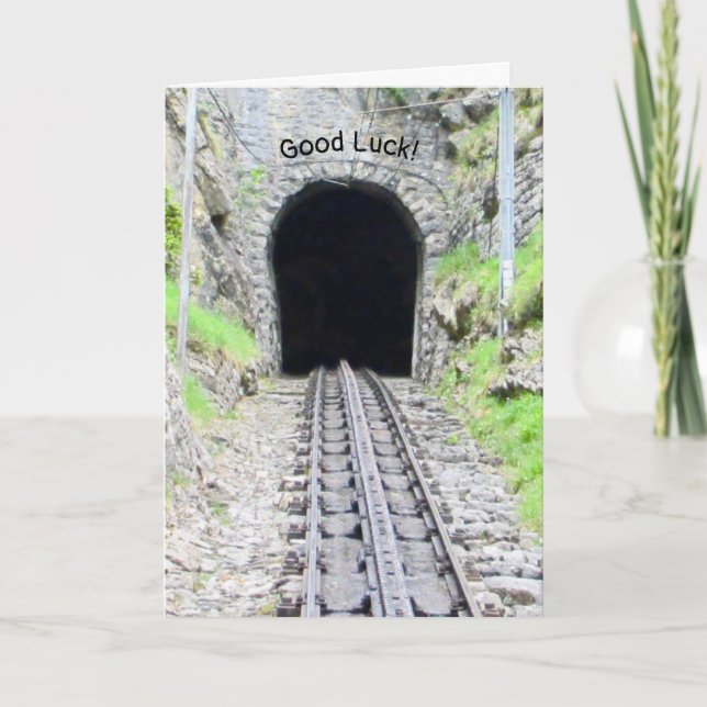 Cartão De Festividades Good Luck Train Tunnel card (Frente)