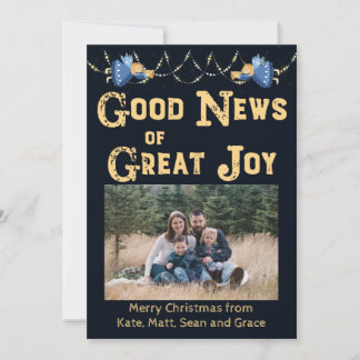 Cartão De Festividades Good News of Great Joy Photo Christmas Card