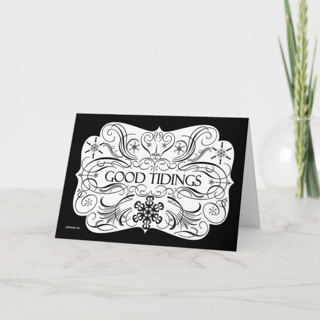 Cartão De Festividades Good Tidings Greeting Card (Frente)