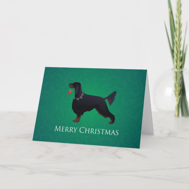 Cartão De Festividades Gordon Setter Merry Christmas Design (Frente)