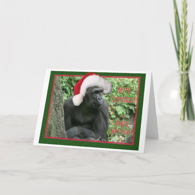 Cartão De Festividades Gorilla Natal (Frente)