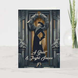 Cartão De Festividades Gothic Deco Coroa de Dark Academia