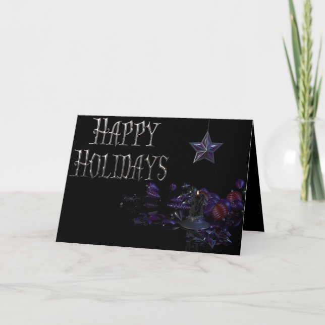 Cartão De Festividades Gothic Greeting Cards- Happy Holidays (Frente)