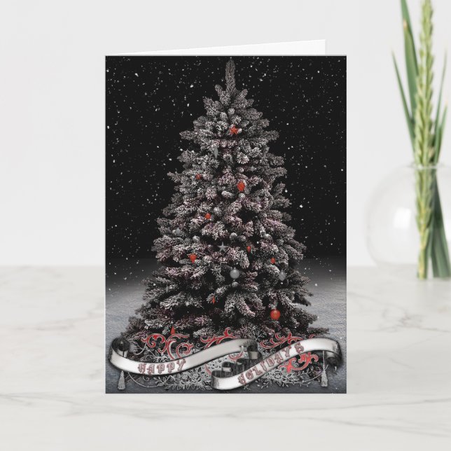 Cartão De Festividades Gothic Greeting Cards- Winter Tree Banner (Frente)