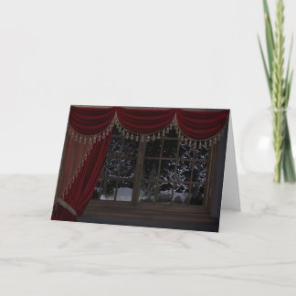 Cartão De Festividades Gothic Holiday: Winter Landscape Window